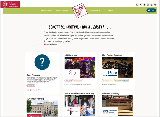 Screenshot Fördertöpfe